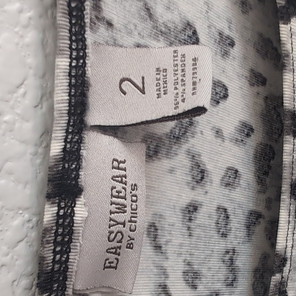 Easywear by Chicos Comfy Gray and Black Leopard Print Travel Dress - Picture 4 of 4
